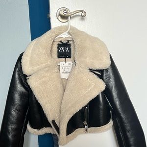 ZARA Faux Shearling Leather Jacket